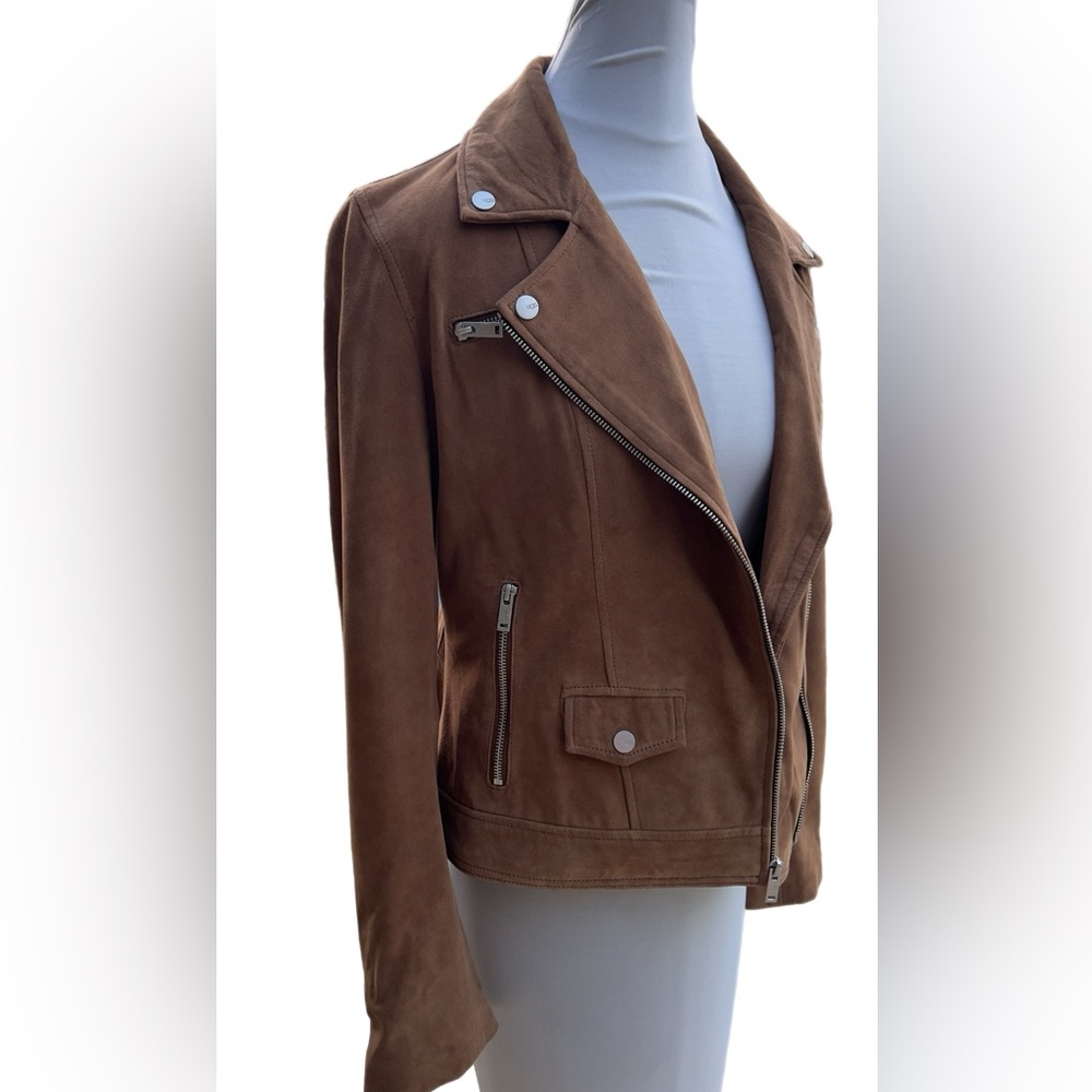 Women's Ugg Ronnie Suede Moto Jacket Size M Excellent - Never Worn New - Picture 3 of 14